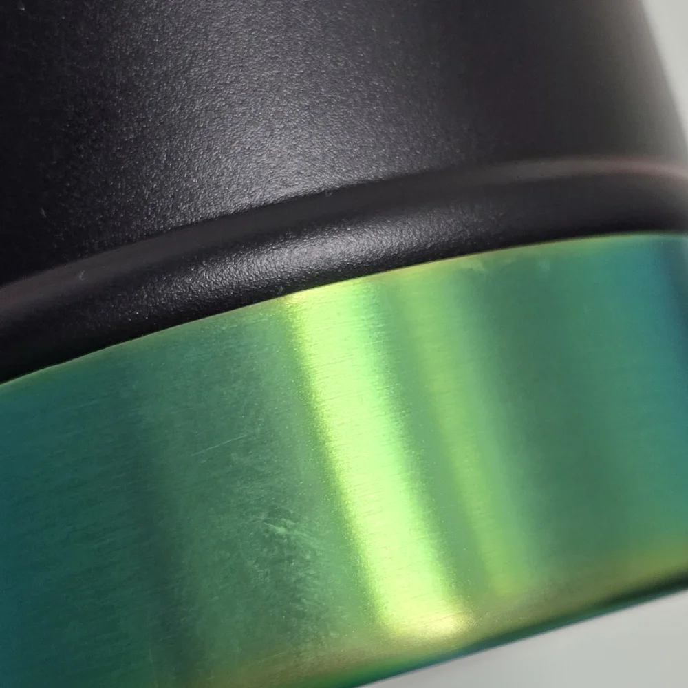 Stanley Black Stainless Steel Thermos with Iridescent Green-Blue Cap - Picture 13 of 14